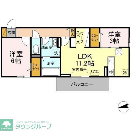 プランドールC(2LDK/1階)の間取り写真