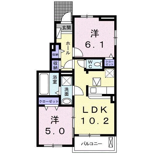 ブレイブA・B・C(2LDK/1階)の間取り写真