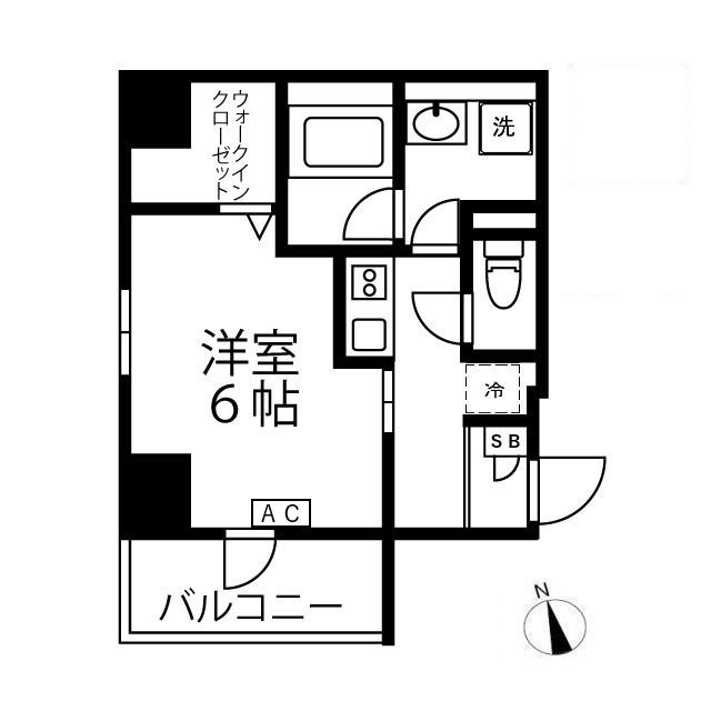 RAVIR RESIDENCE(1K/5階)の間取り写真