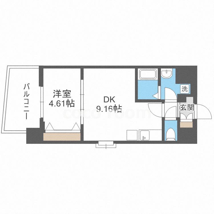 シェリロ神山(1LDK/10階)の間取り写真