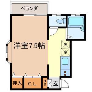 ライズハウス(1K/2階)の間取り写真