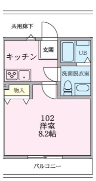 保土ヶ谷区新井町アパート(1K/1階)の間取り写真