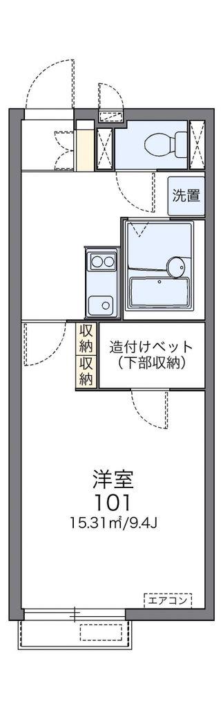 レオネクストグランドハイツ(1K/2階)の間取り写真