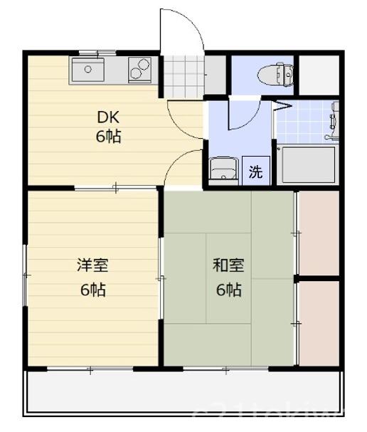 メゾン中村(2DK/3階)の間取り写真