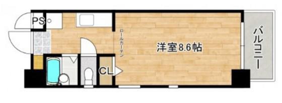 パティオ東荒神(1K/9階)の間取り写真