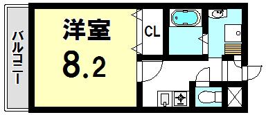 ゴールデンヒルズ(1K/2階)の間取り写真