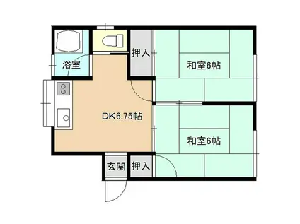 コーポナカムラ(2DK/2階)の間取り写真