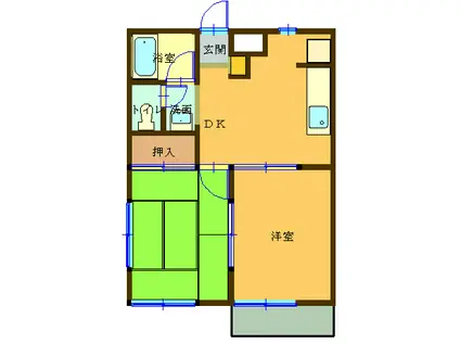 ハイツ窪田(2DK/2階)の間取り写真