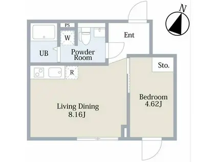 EXAM西新宿(1LDK/3階)の間取り写真