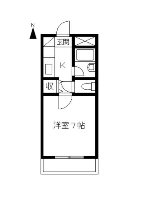 フィール1番館(1K/2階)の間取り写真