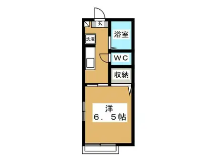 クレール船橋(1K/2階)の間取り写真