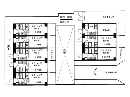 ウエストコート智恵光院(1K/1階)の間取り写真