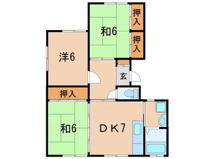 堂ノ裏ハイツ(3DK/2階)の間取り写真