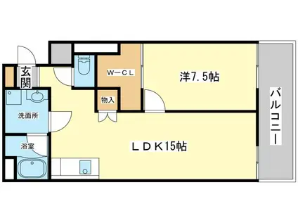 ハッピーコート三宅(1LDK/5階)の間取り写真