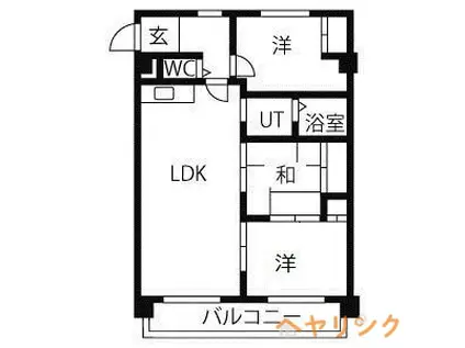 オオタかなれ川ハイツ(3LDK/3階)の間取り写真