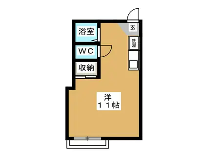 ハイツジュン(ワンルーム/2階)の間取り写真