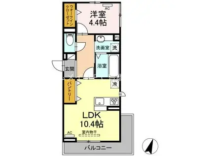 ル・グロンシャリオ(1LDK/2階)の間取り写真