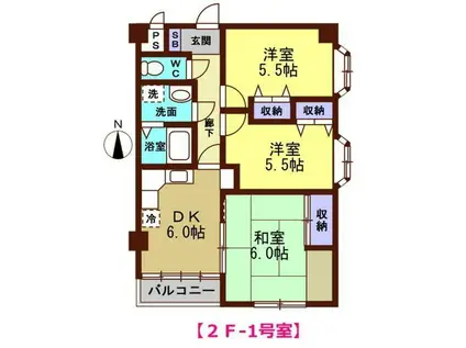 クレッセントタカバタケ(3DK/2階)の間取り写真