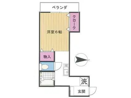 センチュリーヴィラ(1K/2階)の間取り写真