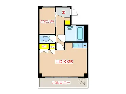 みやこHEIGHTS(1LDK/3階)の間取り写真