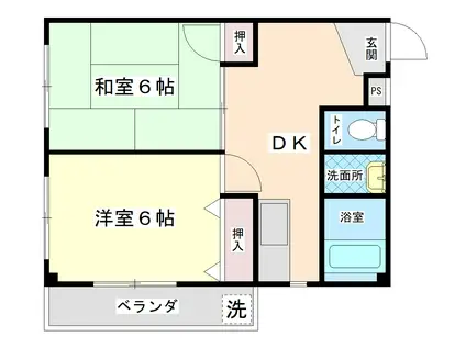 ニュー和幸(2DK/3階)の間取り写真