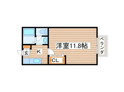 ハウスリバーユA(1K/2階)の間取り写真