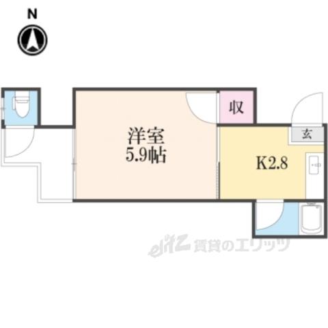みやこハウス(1K/2階)の間取り写真