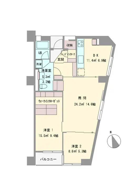山下公園ハイツ 8階階 間取り