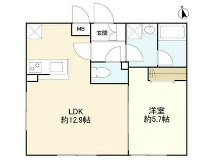 ウェルスクエアイズム三軒茶屋サウス(1LDK/2階)の間取り写真