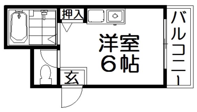 ペントハウス21(ワンルーム/3階)の間取り写真