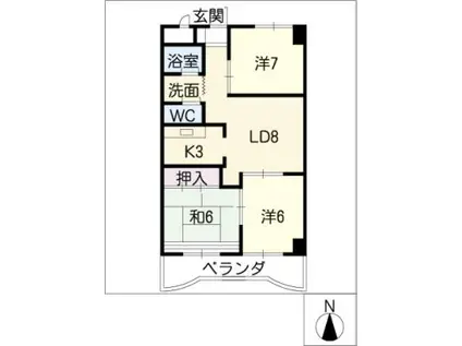 センターヴィレッジ飯田(3LDK/5階)の間取り写真