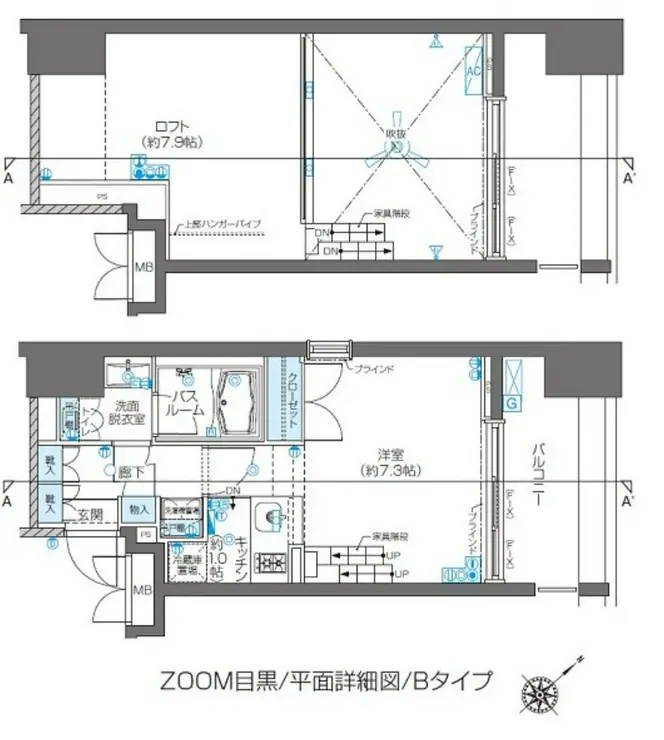 ZOOM目黒 12階階 間取り