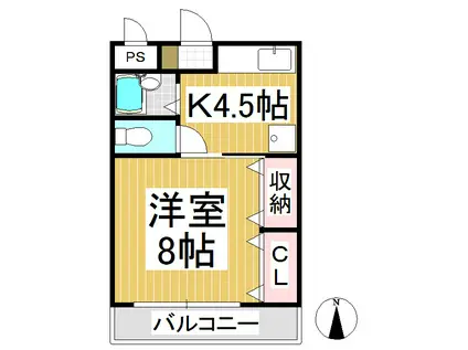ソレイユケン(1K/1階)の間取り写真