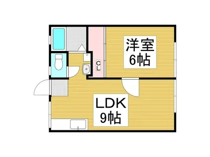 パナハイツ古田(1LDK/2階)の間取り写真