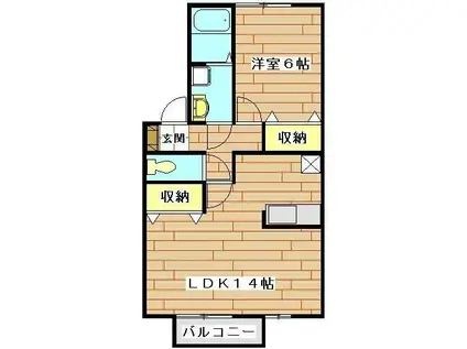 SAKURAレジデンス(1LDK/1階)の間取り写真