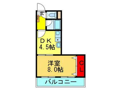 生駒カレッジシティII(1DK/3階)の間取り写真