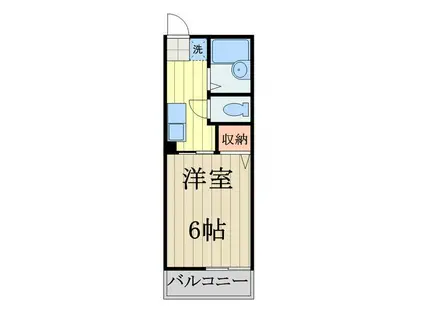 シティハイムカーサ武蔵野(1K/2階)の間取り写真