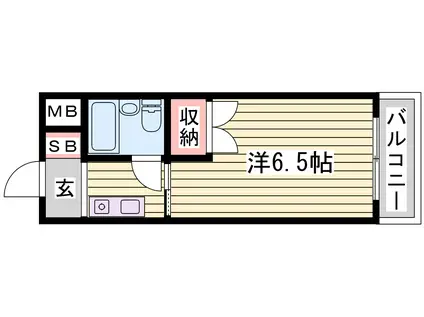 ジュネスタチバナ(1K/5階)の間取り写真