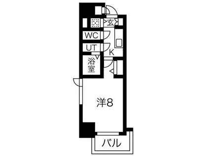レジュールアッシュ天王寺堂ヶ芝(1K/4階)の間取り写真