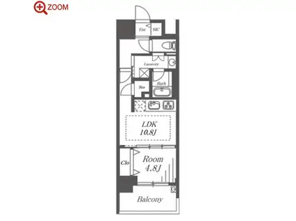 プレサンス ロジェ 栄三丁目(1LDK/8階)の間取り写真