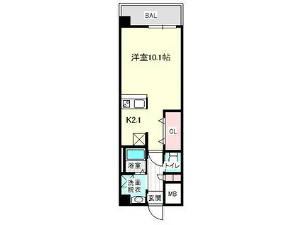 テイアイビルNO.8(1K/9階)の間取り写真