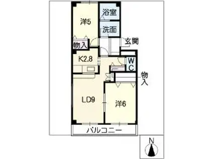 レゾンデートル21(2LDK/1階)の間取り写真