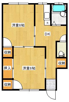 アイビス米山(2DK/1階)の間取り写真