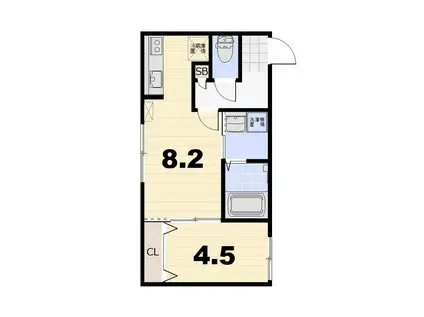 ノースERN LIGHTS(1LDK/1階)の間取り写真