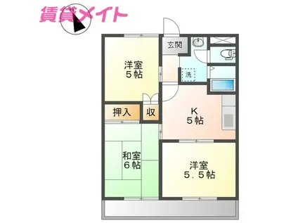 パールロイヤル江島(3K/4階)の間取り写真