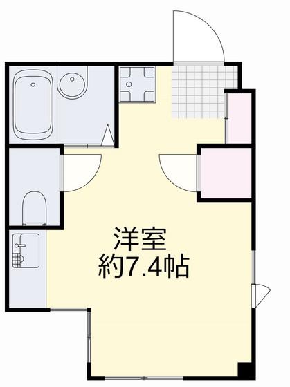 ルシエル番町(ワンルーム/2階)の間取り写真
