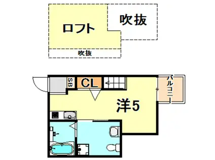 MARVEL垂水山手(ワンルーム/2階)の間取り写真