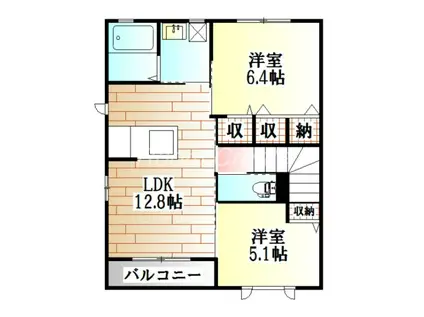 花ポート(2LDK/2階)の間取り写真