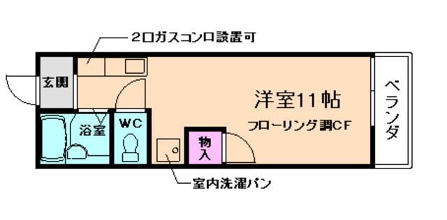 アテックス(1K/1階)の間取り写真