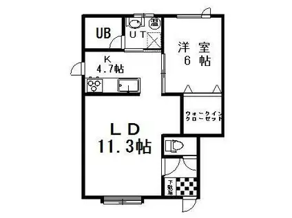 BELOVED(1LDK/1階)の間取り写真